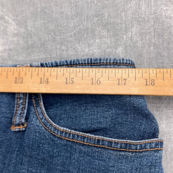 Venezia Skirt‎ Women 10 Blue A-Line Stone Wash Back Slit Denim Stretch VTG - Picture 4 of 8